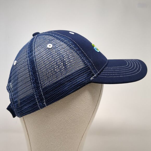 Clarke Strapback Trucker Hat Blue OSFA Adjustable 6 Panel Patriotic Mesh Back - Picture 3 of 8